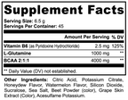 Supplement Facts panel: serving size 6.5 g; Vitamin B6 2.5 mg; L-Glutamine 1000 mg